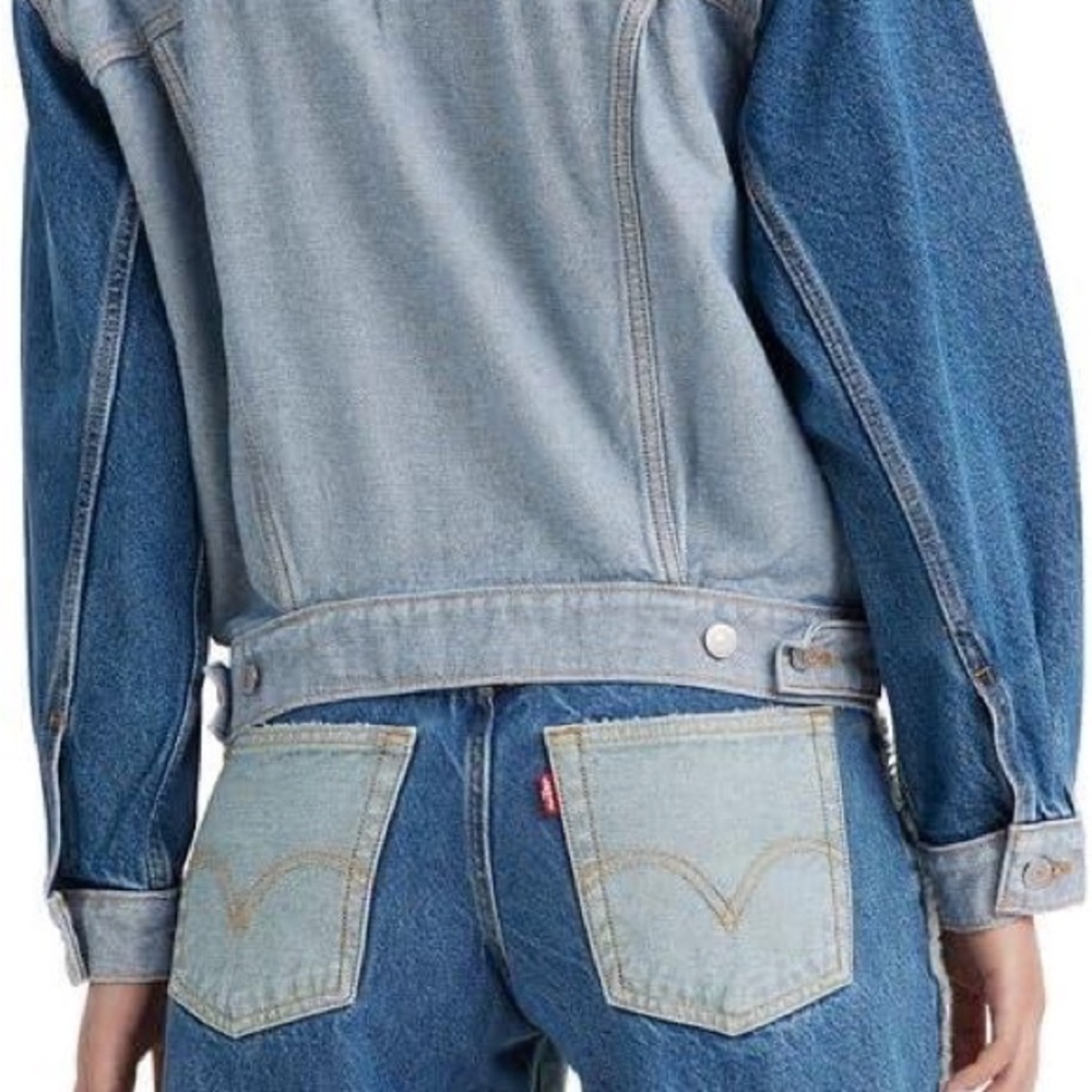 Vintage retro Levis color block pattern jean loose fit denim jacket - Picture 11 of 11